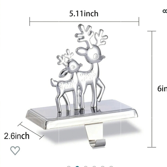 Toiyason Christmas Reindeer Stocking Holder for the Mantel in Silver - Picture 6 of 7